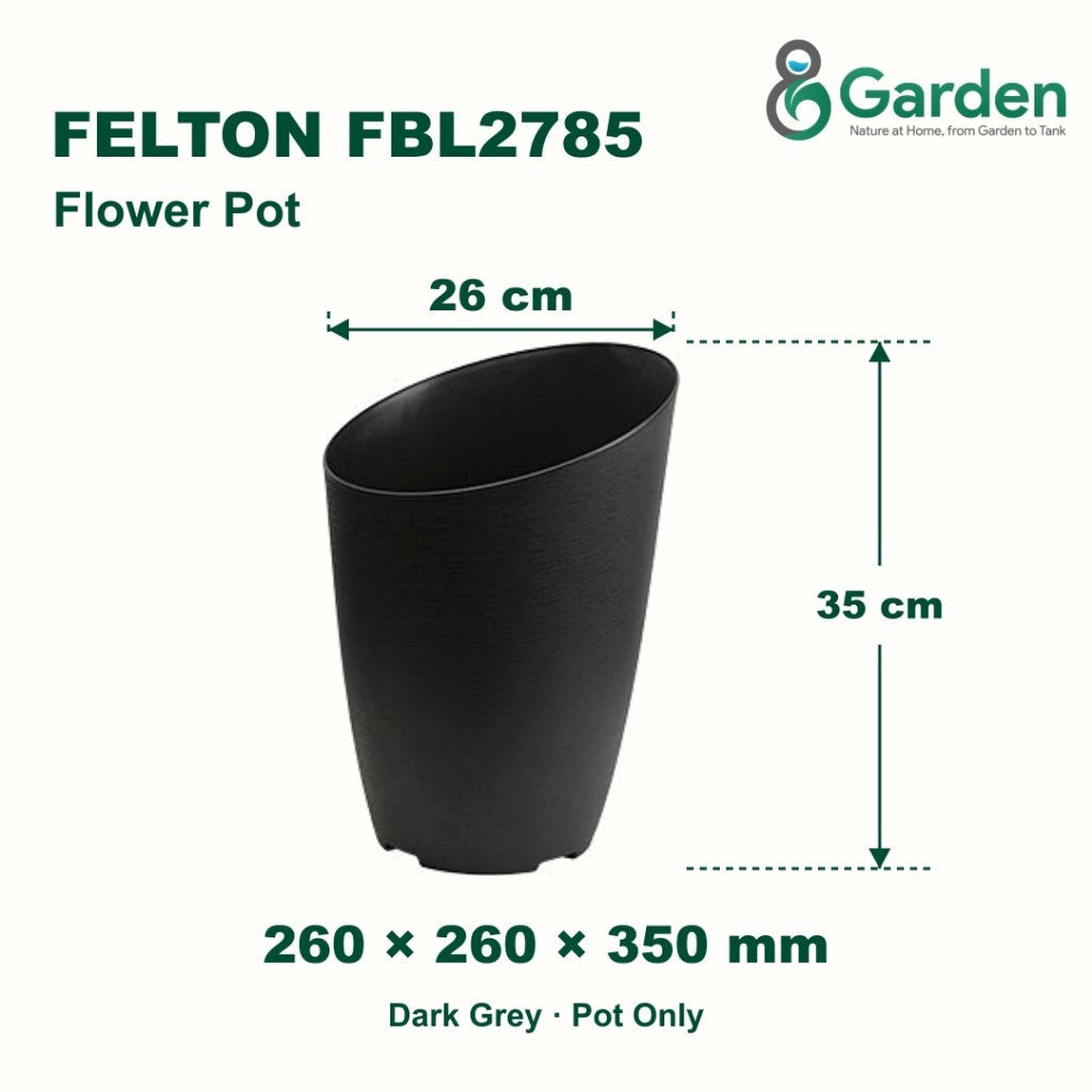 Felton FBL2785 Round Plastic Flower Pot 26cm – product and size guide