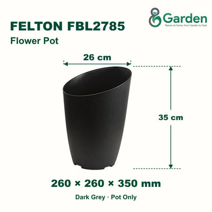 Felton FBL2785 Round Plastic Flower Pot 26cm – product and size guide