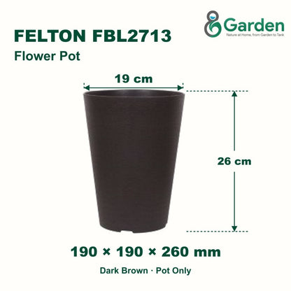 Felton FBL2713 Round Plastic Flower Pot 19cm – product and size guide