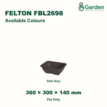 Felton FBL2698 Rectangular Plastic Flower Pot 36cm – product and size guide