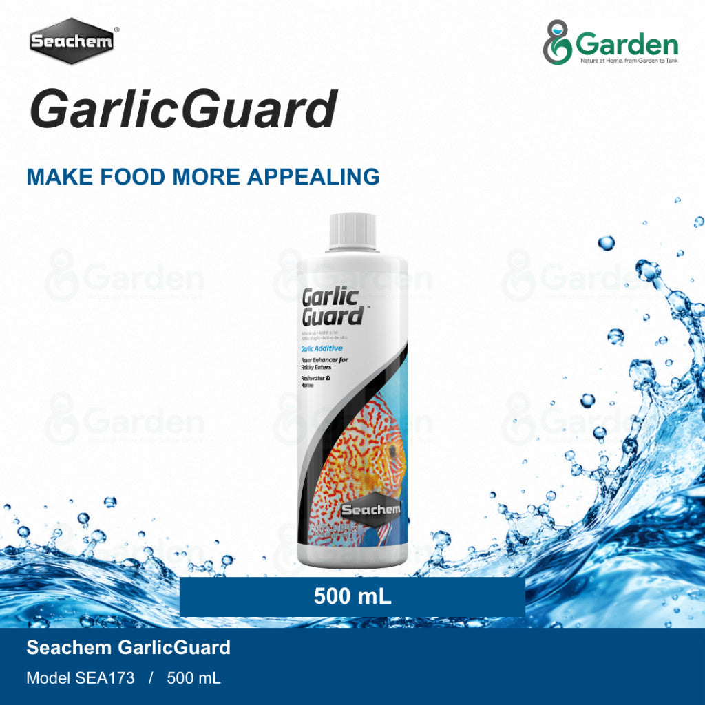 Seachem GarlicGuard Garlic Fish Food Soak – 100 mL / 250 mL / 500 mL – product information