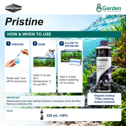 Seachem Pristine Aquarium Waste-Reducing Bacteria – 325 mL – product information
