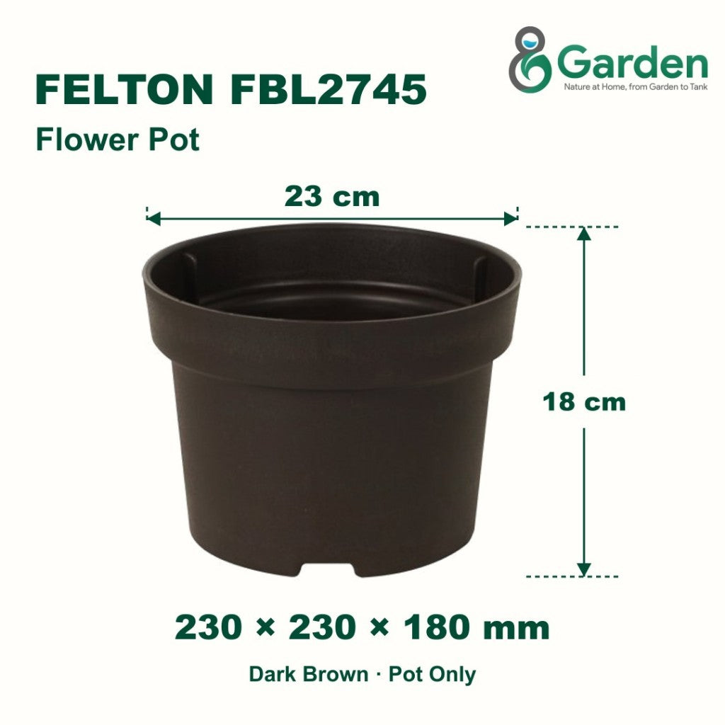 Felton FBL2745 Round Plastic Flower Pot 23cm – product and size guide