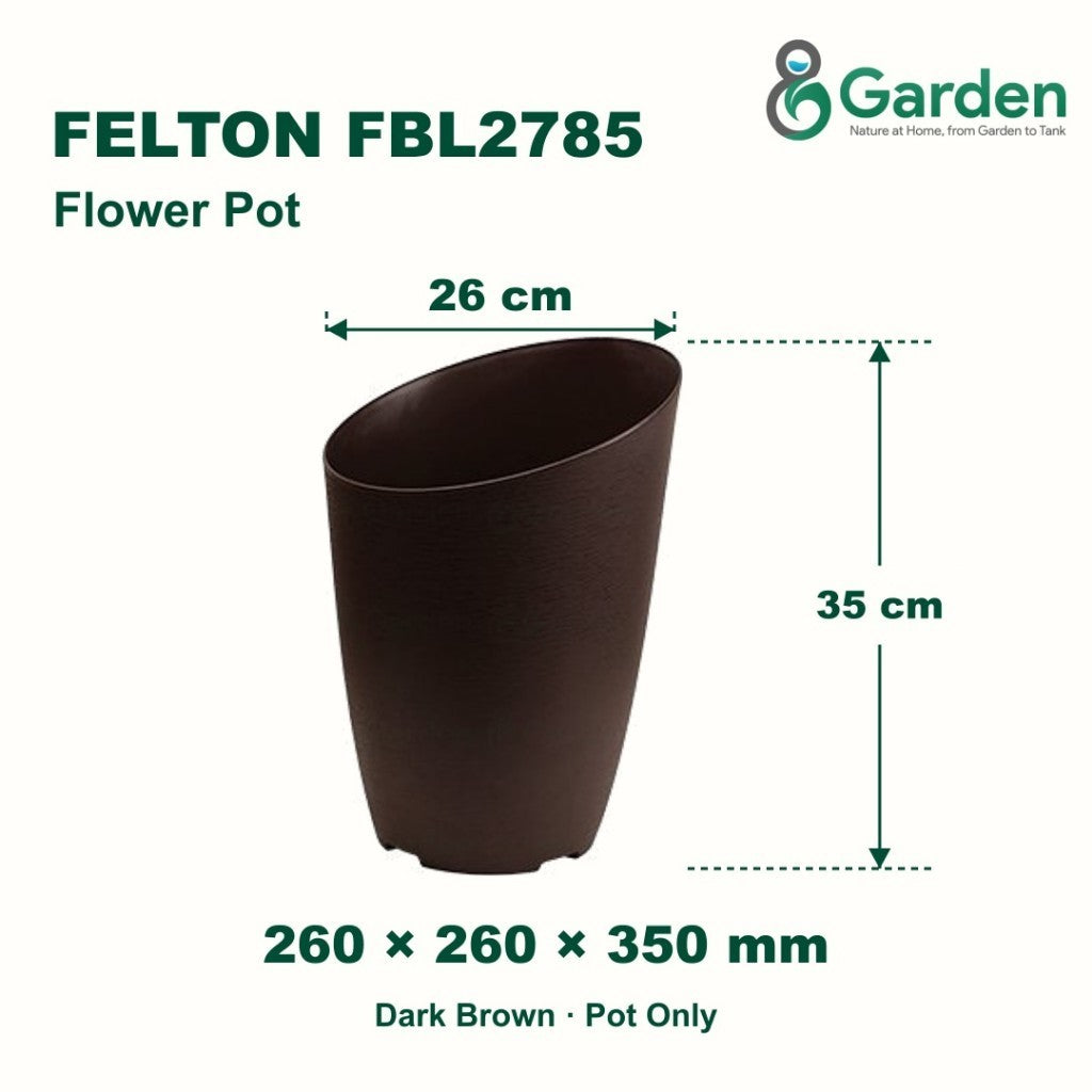 Felton FBL2785 Round Plastic Flower Pot 26cm – product and size guide