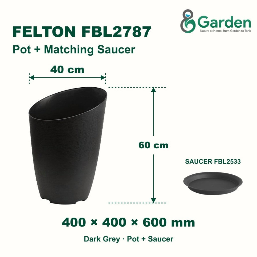 Felton FBL2787 Round Plastic Flower Pot 40cm – product and size guide