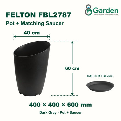 Felton FBL2787 Round Plastic Flower Pot 40cm – product and size guide