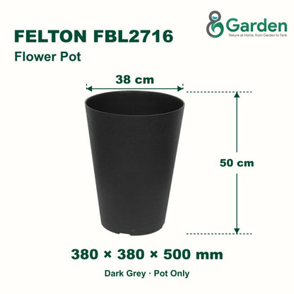 Felton FBL2716 Round Plastic Flower Pot 38cm – product and size guide