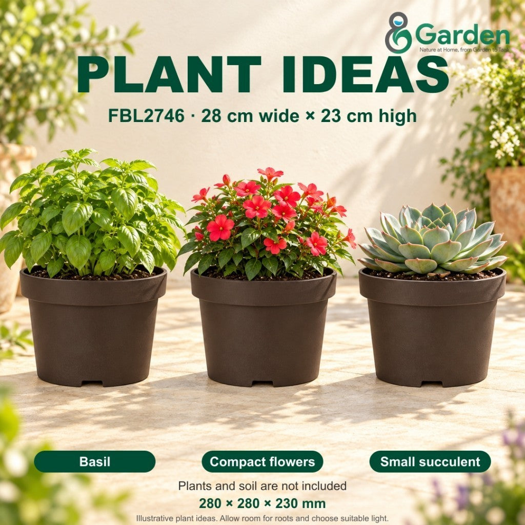 Felton FBL2746 Round Plastic Flower Pot 28cm – product and size guide