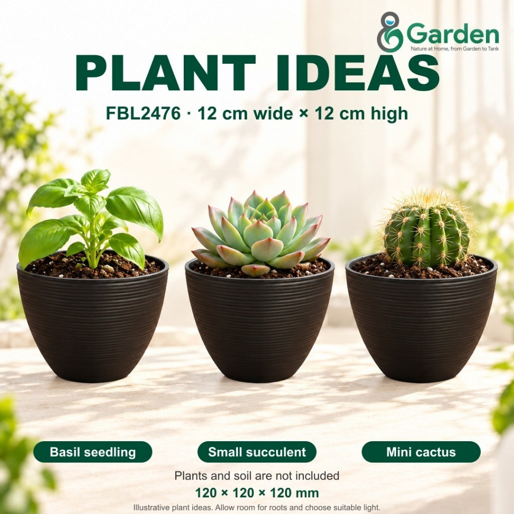Felton FBL2476 Round Plastic Flower Pot 12cm – product and size guide