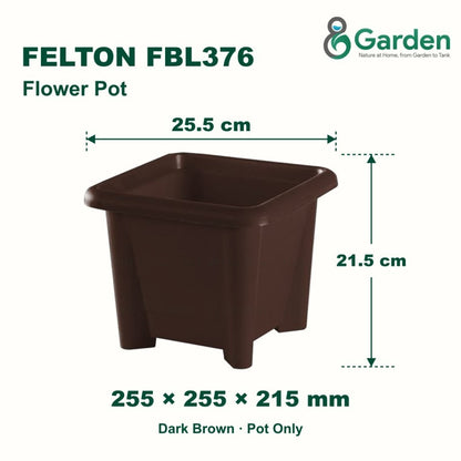 Felton FBL376 Round Plastic Flower Pot 25.5cm – product and size guide