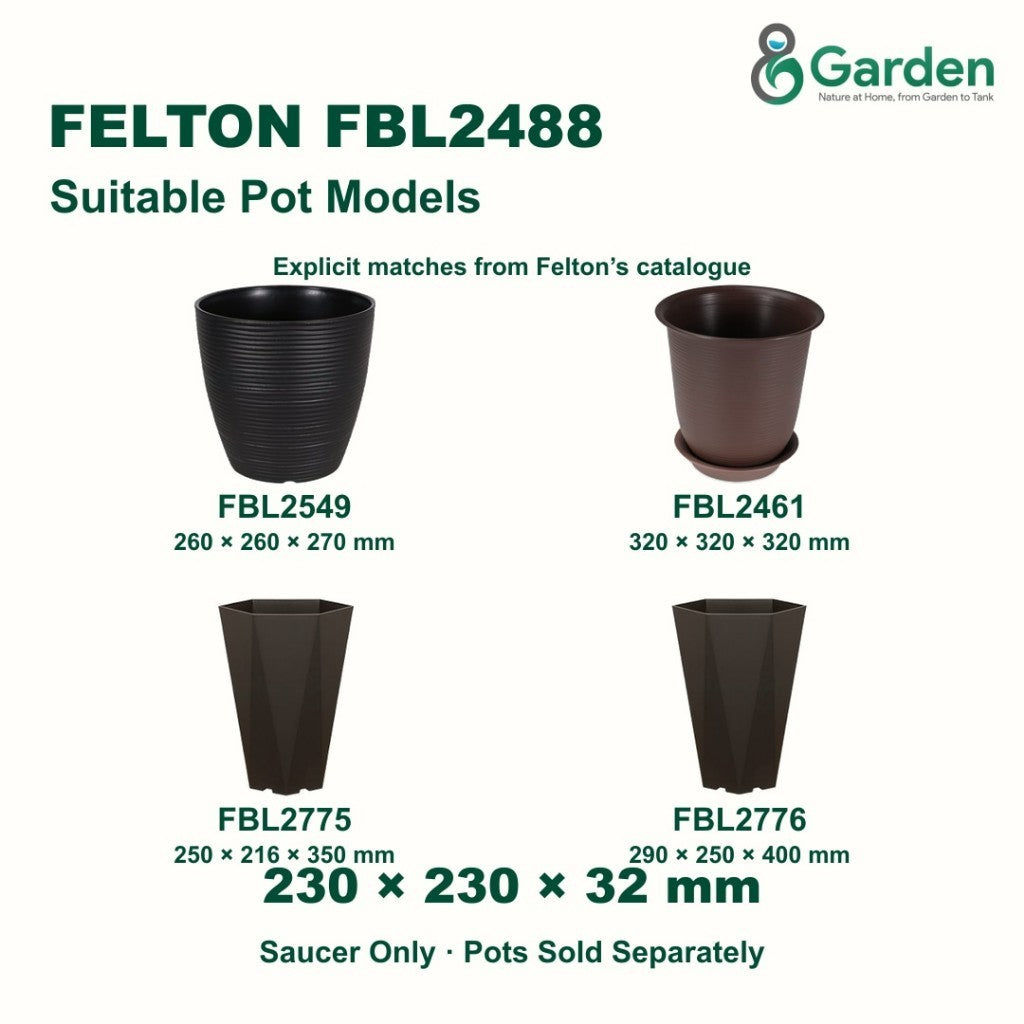 Felton FBL2488 Round Flower Pot Saucer 23cm – product guide