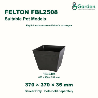 Felton FBL2508 Square Flower Pot Saucer 37cm – product guide