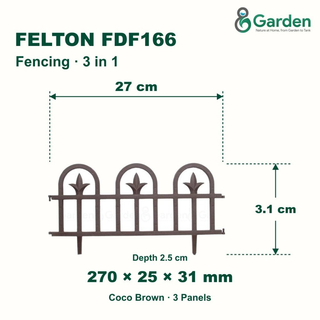 Felton FDF166 Decorative Garden Border Fence – 3 Pieces – product guide