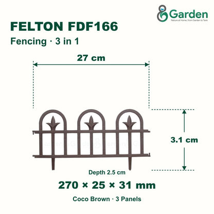 Felton FDF166 Decorative Garden Border Fence – 3 Pieces – product guide