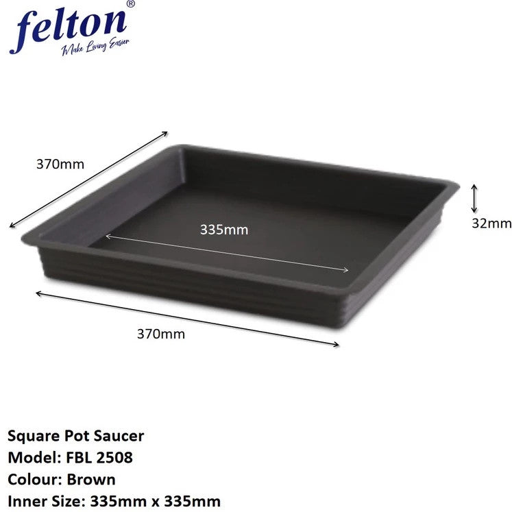 Felton Square Plastic Flower Pots 2504/2505/2506/2507/2508 – product and size guide