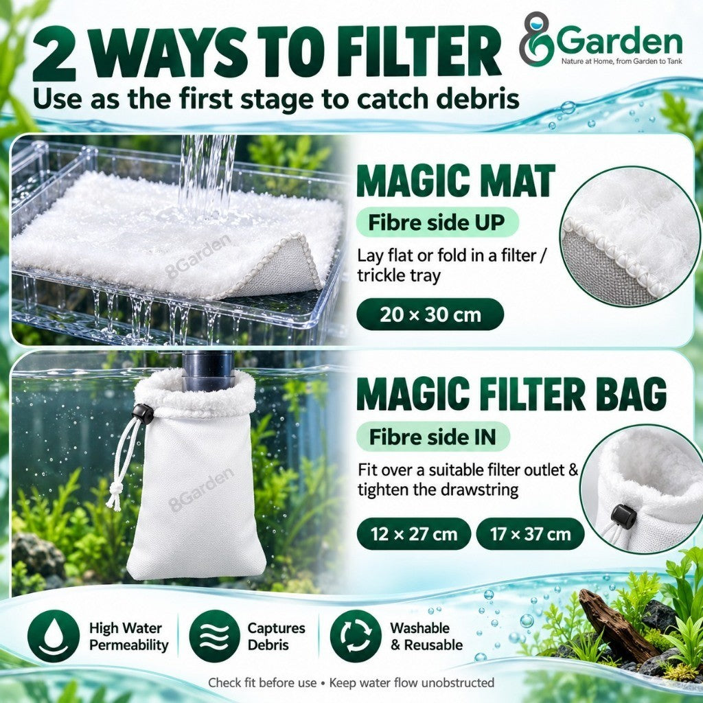 8Garden Magic Filter Mat & Drawstring Filter Bags – installation guide