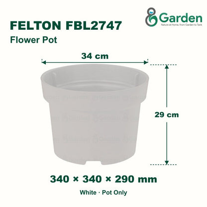 Felton FBL2747 Round Plastic Flower Pot 34cm – product and size guide
