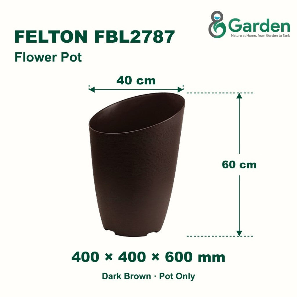 Felton FBL2787 Round Plastic Flower Pot 40cm – product and size guide