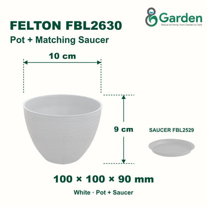 Felton FBL2630 Round Plastic Flower Pot 10cm – product and size guide