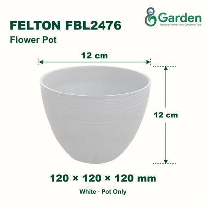Felton FBL2476 Round Plastic Flower Pot 12cm – product and size guide