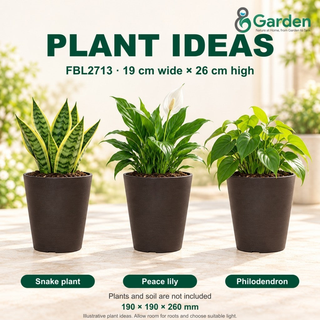 Felton FBL2713 Round Plastic Flower Pot 19cm – product and size guide