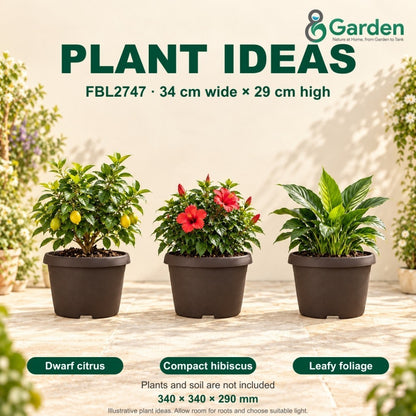 Felton FBL2747 Round Plastic Flower Pot 34cm – product and size guide