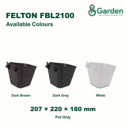 Felton FBL2100 Round Plastic Flower Pot 20.7cm – product and size guide