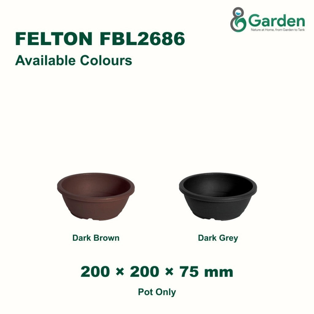 Felton FBL2686 Round Plastic Flower Pot 20cm – product and size guide