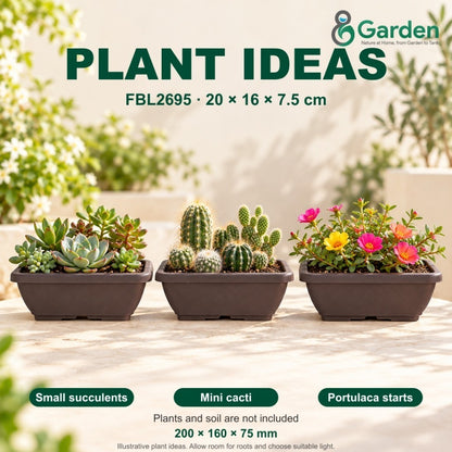 Felton FBL2695 Rectangular Plastic Flower Pot 20cm – product and size guide