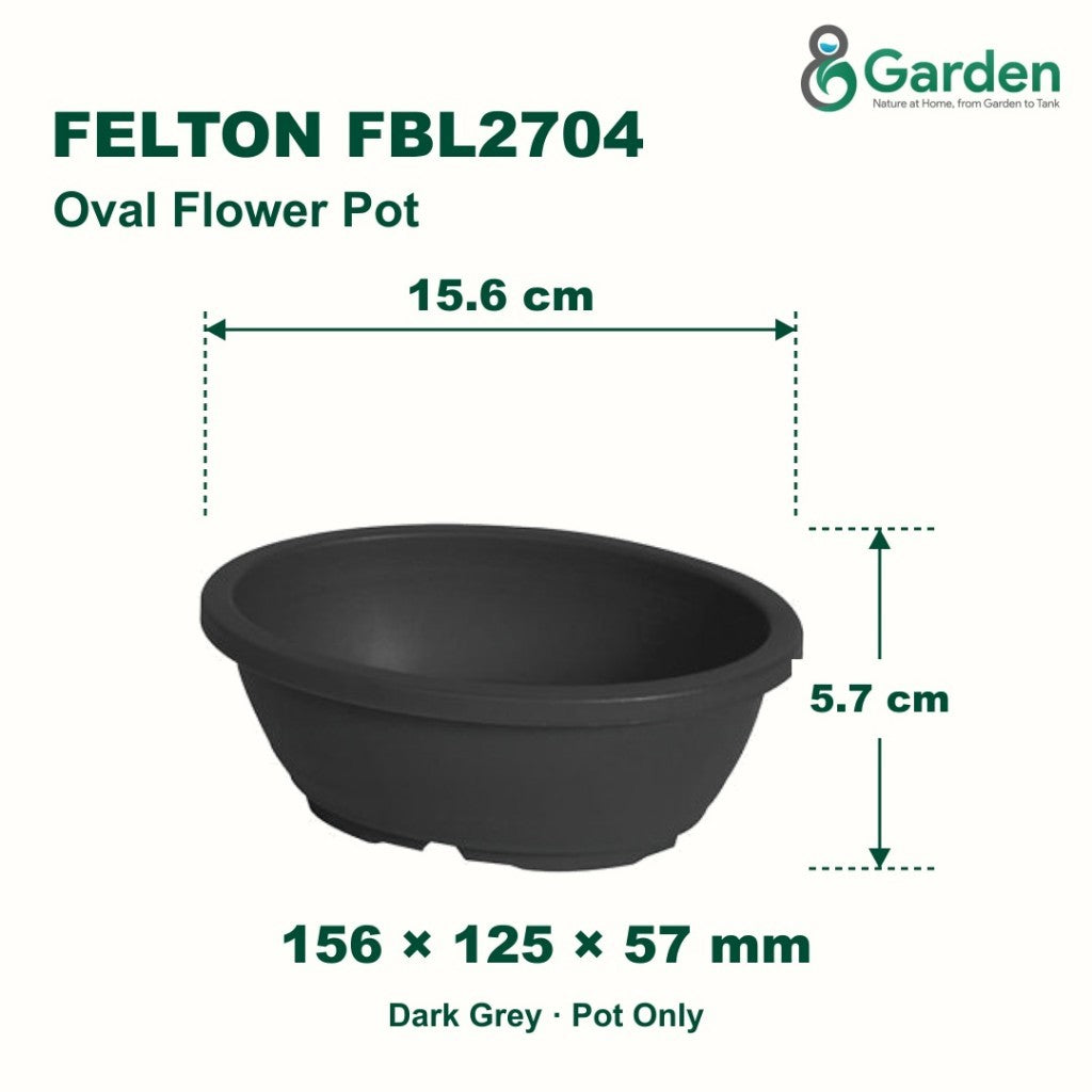 Felton FBL2704 Oval Plastic Flower Pot 15.6cm – product and size guide