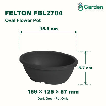 Felton FBL2704 Oval Plastic Flower Pot 15.6cm – product and size guide