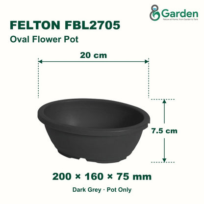 Felton FBL2705 Oval Plastic Flower Pot 20cm – product and size guide