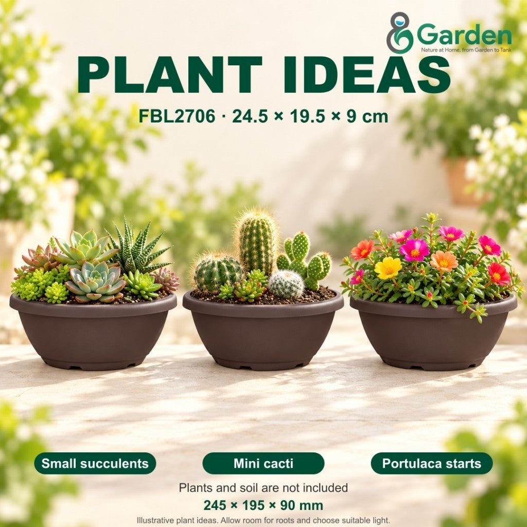 Felton FBL2706 Oval Plastic Flower Pot 24.5cm – product and size guide