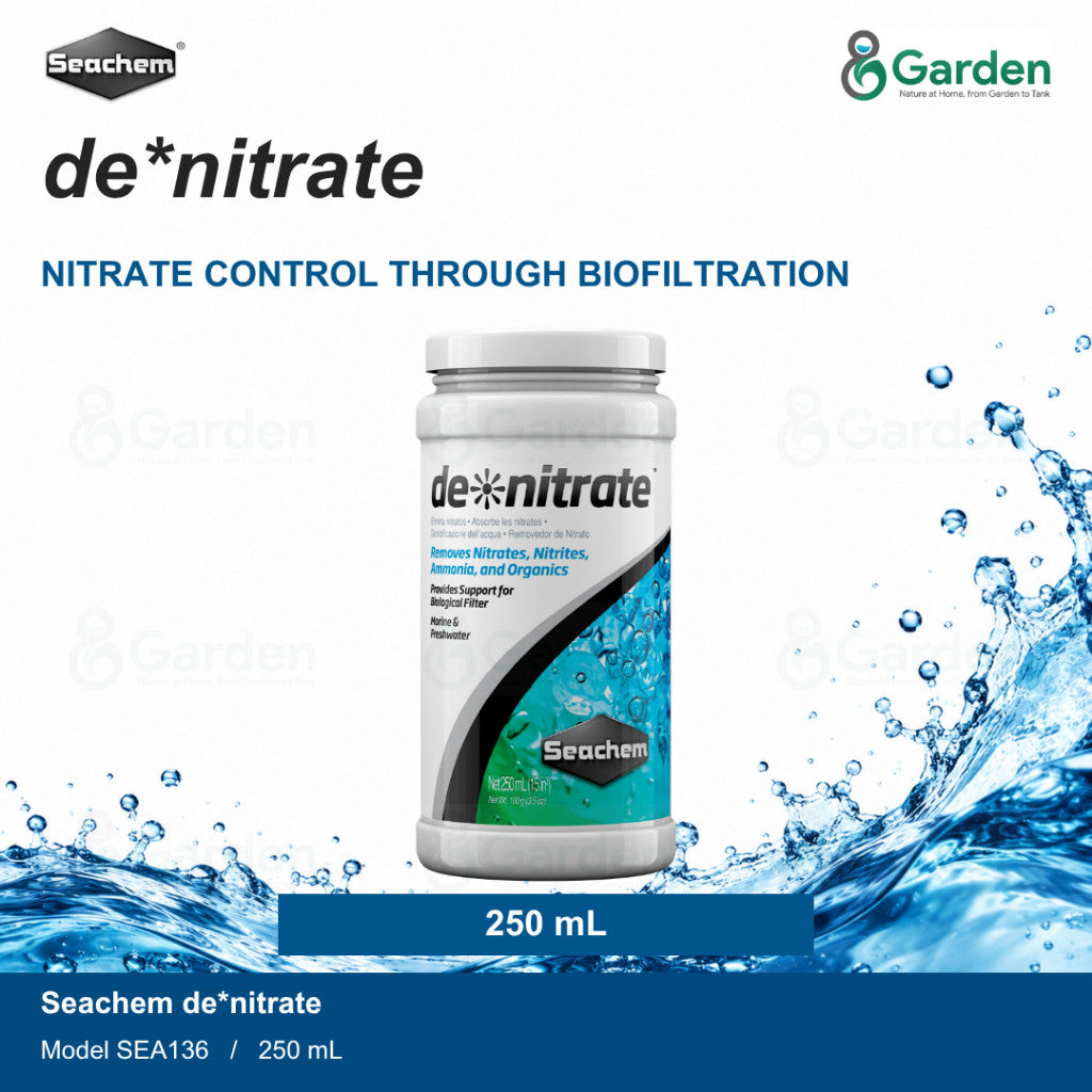 Seachem de*nitrate Biological Nitrate Filter Media – 100 mL / 250 mL – product information