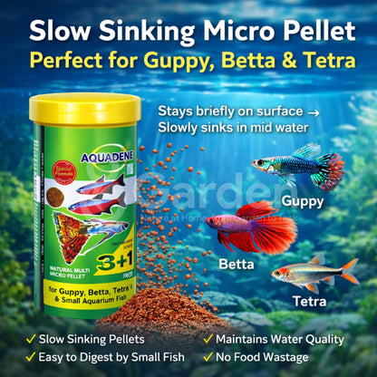 Aquadene 3+1 Micro Pellet Fish Food – product information graphic 2