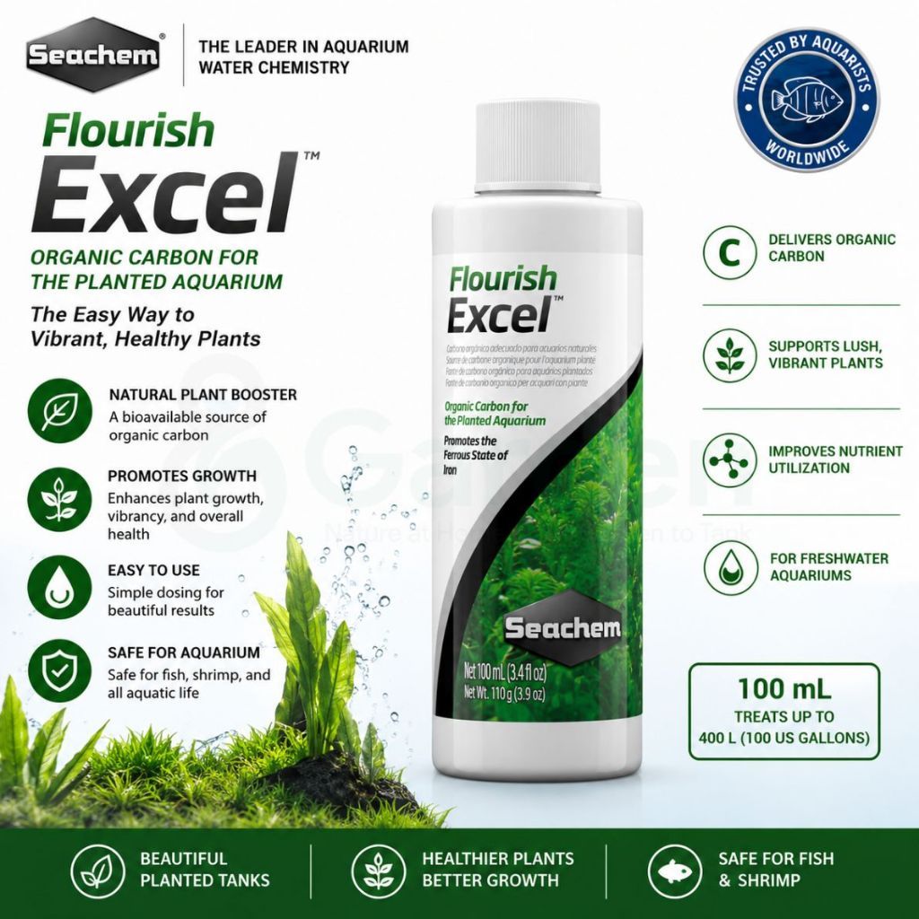Seachem Flourish Excel Liquid Carbon for Planted Aquariums – 100 mL – product information
