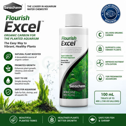 Seachem Flourish Excel Liquid Carbon for Planted Aquariums – 100 mL – product information
