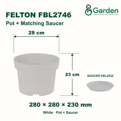 Felton FBL2746 Round Plastic Flower Pot 28cm – product and size guide