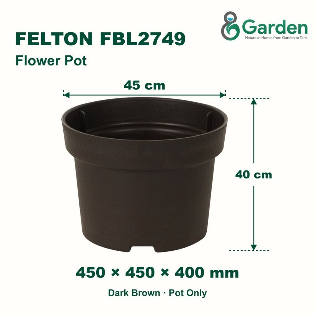 Felton FBL2749 Round Plastic Flower Pot 45cm – product and size guide