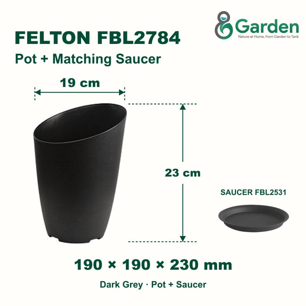 Felton FBL2784 Round Plastic Flower Pot 19cm – product and size guide