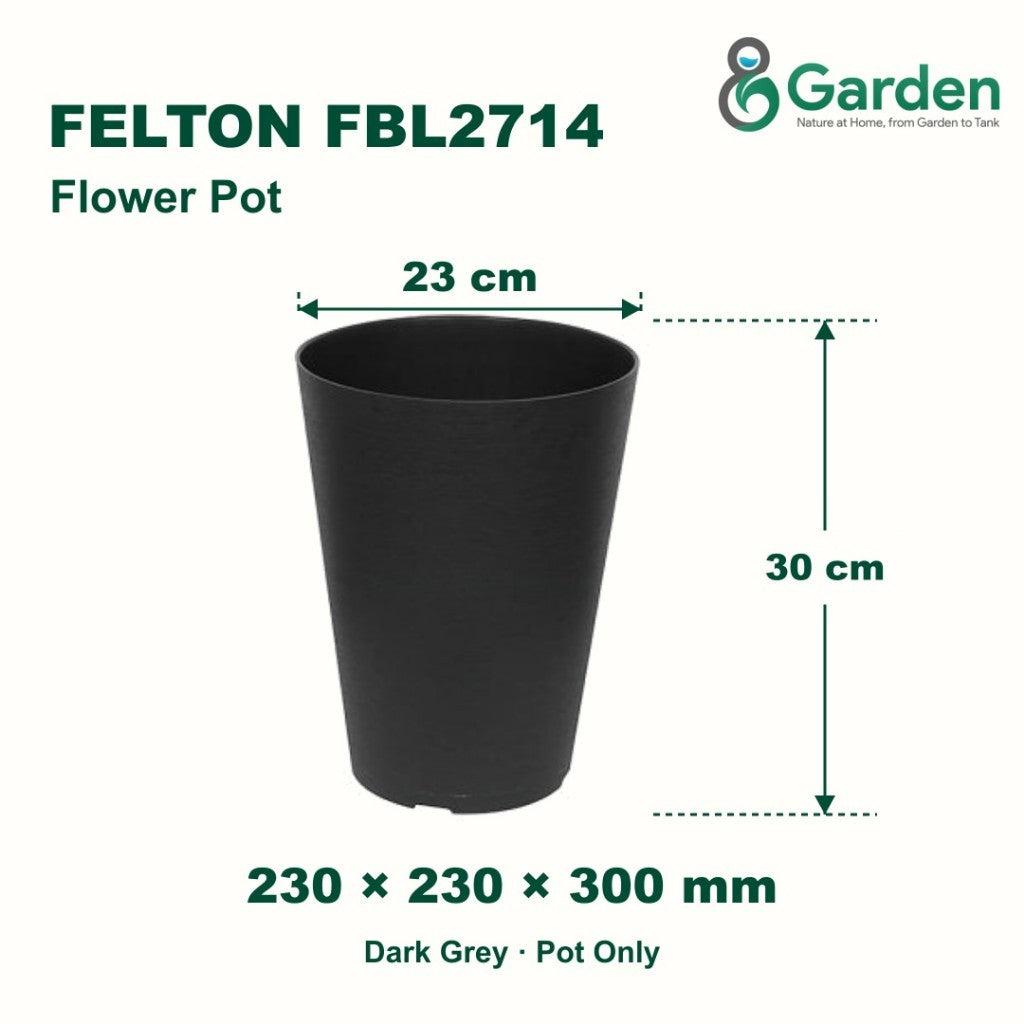 Felton FBL2714 Round Plastic Flower Pot 23cm – product guide