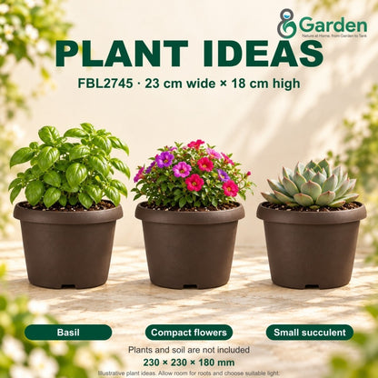 Felton FBL2745 Round Plastic Flower Pot 23cm – product and size guide