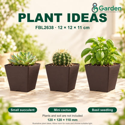 Felton FBL2638 Square Plastic Flower Pot 12cm – product and size guide