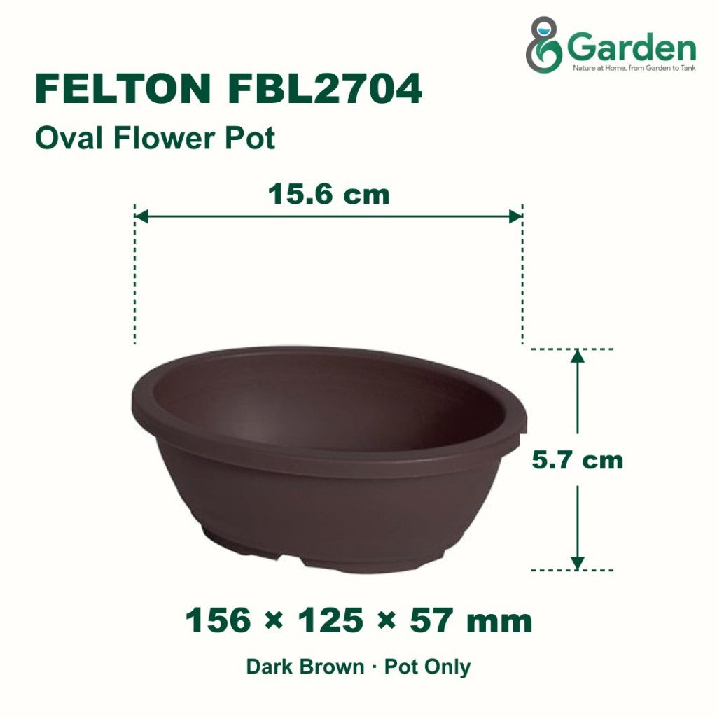 Felton FBL2704 Oval Plastic Flower Pot 15.6cm – product and size guide