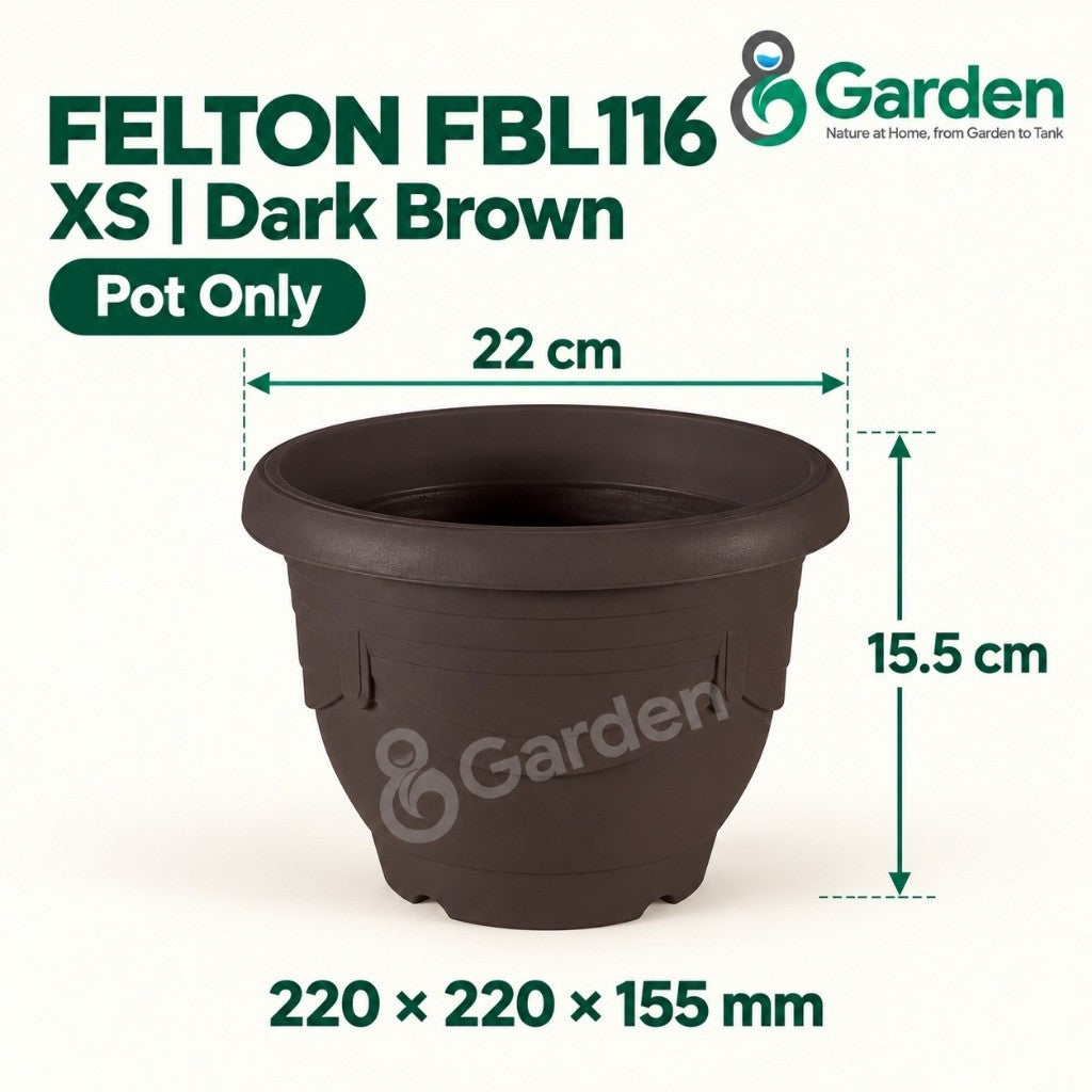 Felton FBL116 Round Plastic Flower Pot 22cm – product guide
