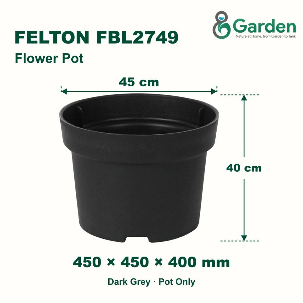 Felton FBL2749 Round Plastic Flower Pot 45cm – product and size guide