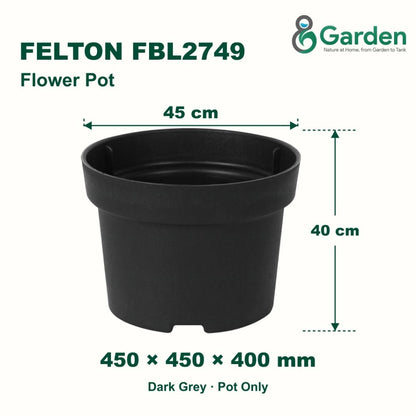 Felton FBL2749 Round Plastic Flower Pot 45cm – product and size guide