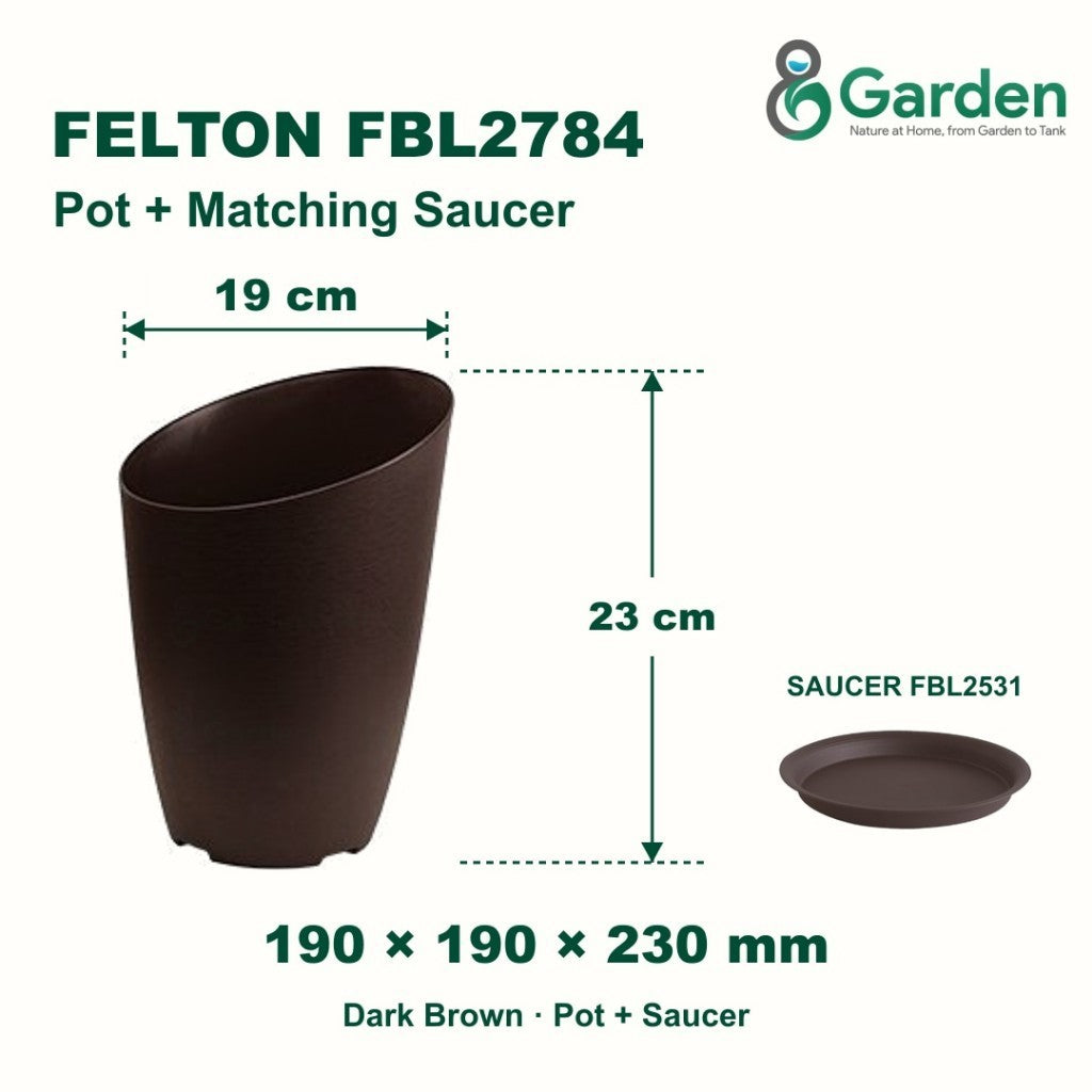 Felton FBL2784 Round Plastic Flower Pot 19cm – product and size guide
