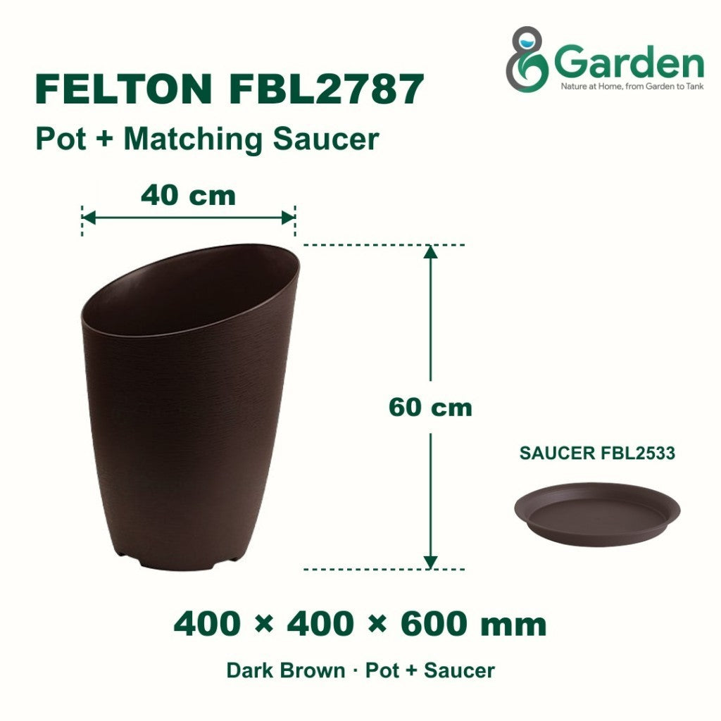 Felton FBL2787 Round Plastic Flower Pot 40cm – product and size guide