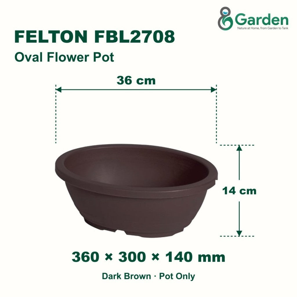 Felton FBL2708 Oval Plastic Flower Pot 36cm – product and size guide